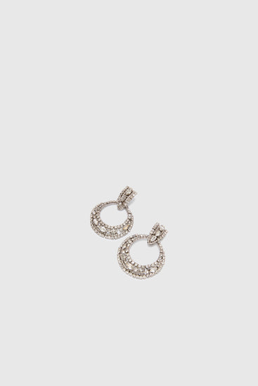 Hoop jewel earrings with hand-set crystals