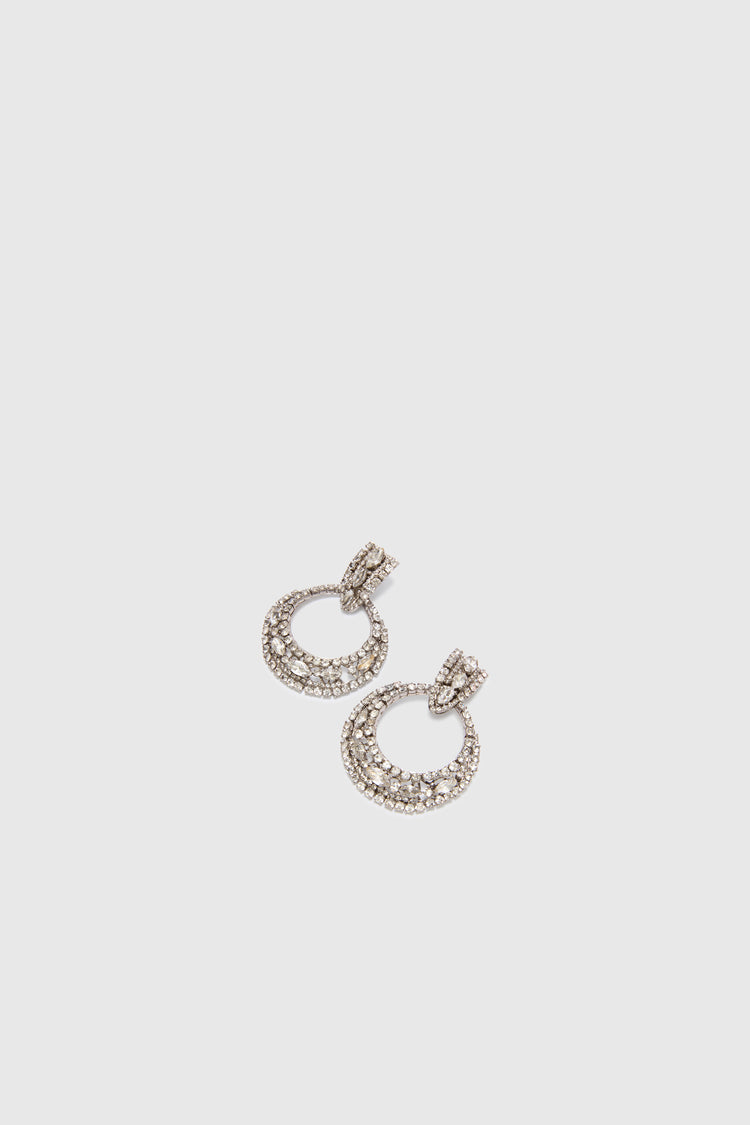 Hoop jewel earrings with hand-set crystals