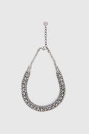 Jewel necklace with hand-set crystals