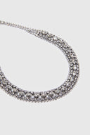 Jewel necklace with hand-set crystals