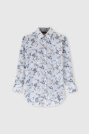 Cotton poplin shirt with all-over floral embroidery