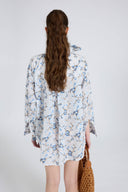 Cotton poplin shirt with all-over floral embroidery