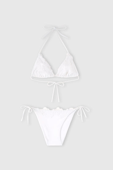 Bikini a triangolo con pizzo macramè