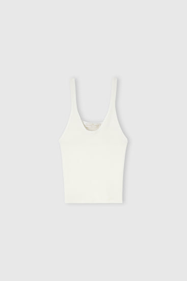 Ribbed viscose tank top