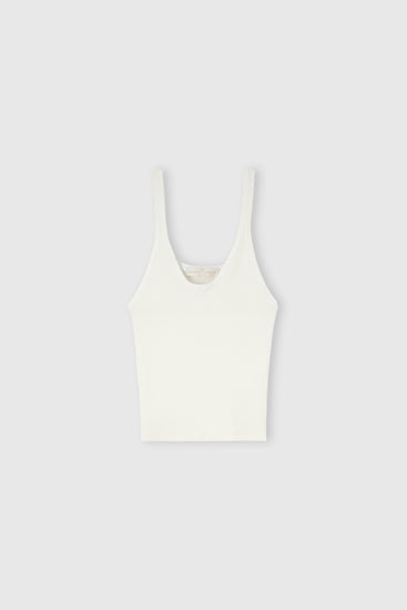 Ribbed viscose tank top