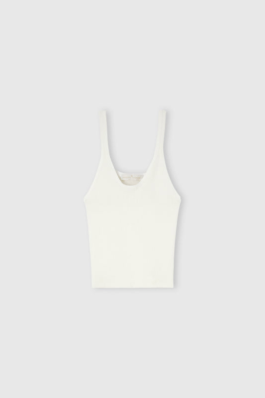 Ribbed viscose tank top