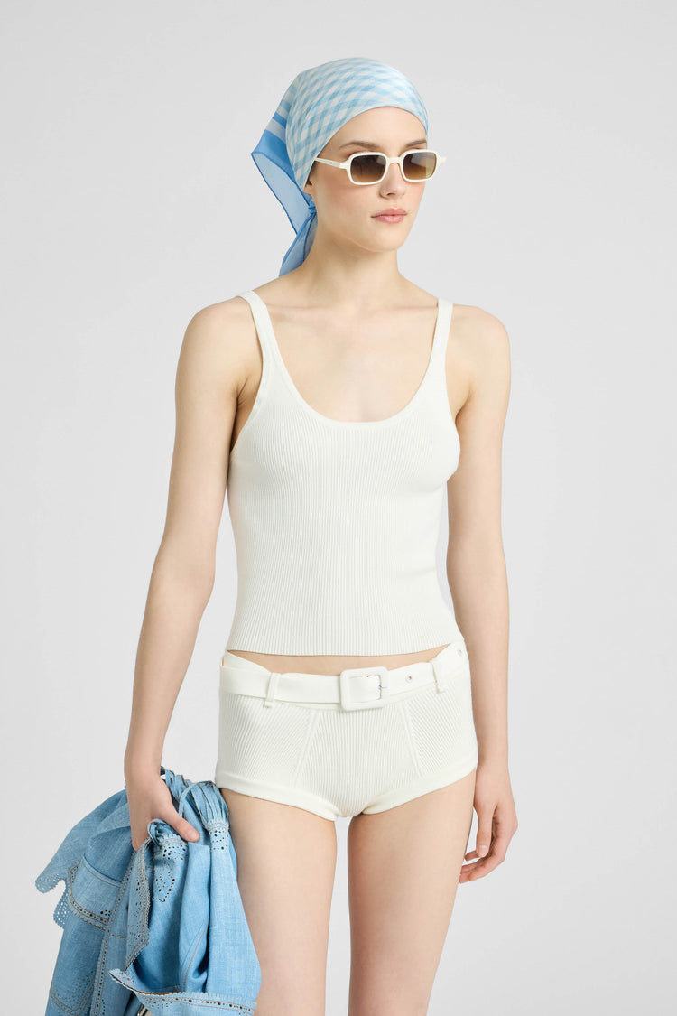 Ribbed viscose tank top