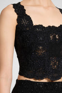 Tile lace top with crystals