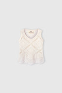 Top senza maniche con pizzo Valenciennes