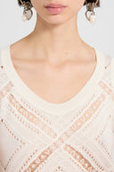 Top senza maniche con pizzo Valenciennes