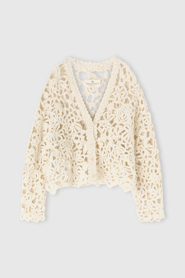 Long-sleeve crochet cotton cardigan «Giardini d’autore»