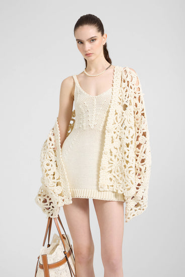 Long-sleeve crochet cotton cardigan «Giardini d’autore»