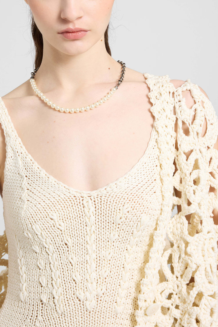Long-sleeve crochet cotton cardigan «Giardini d’autore»
