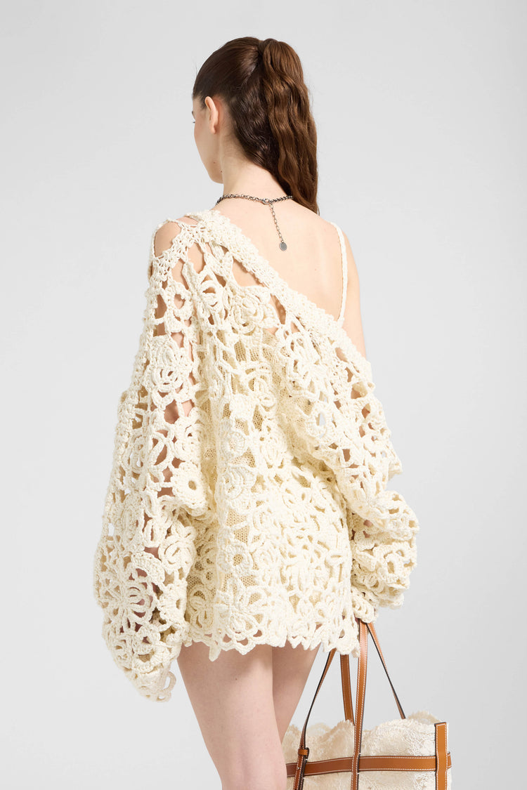 Long-sleeve crochet cotton cardigan «Giardini d’autore»
