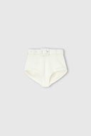 Viscose blend shorts with belt