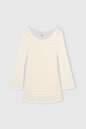 Mini dress in cotton crochet