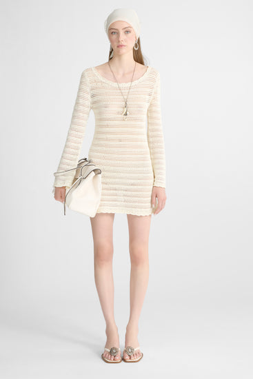 Mini dress in cotton crochet