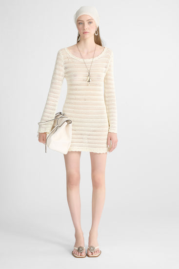 Mini dress in cotton crochet