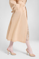 Trench doppiopetto in georgette accoppiata con chiffon