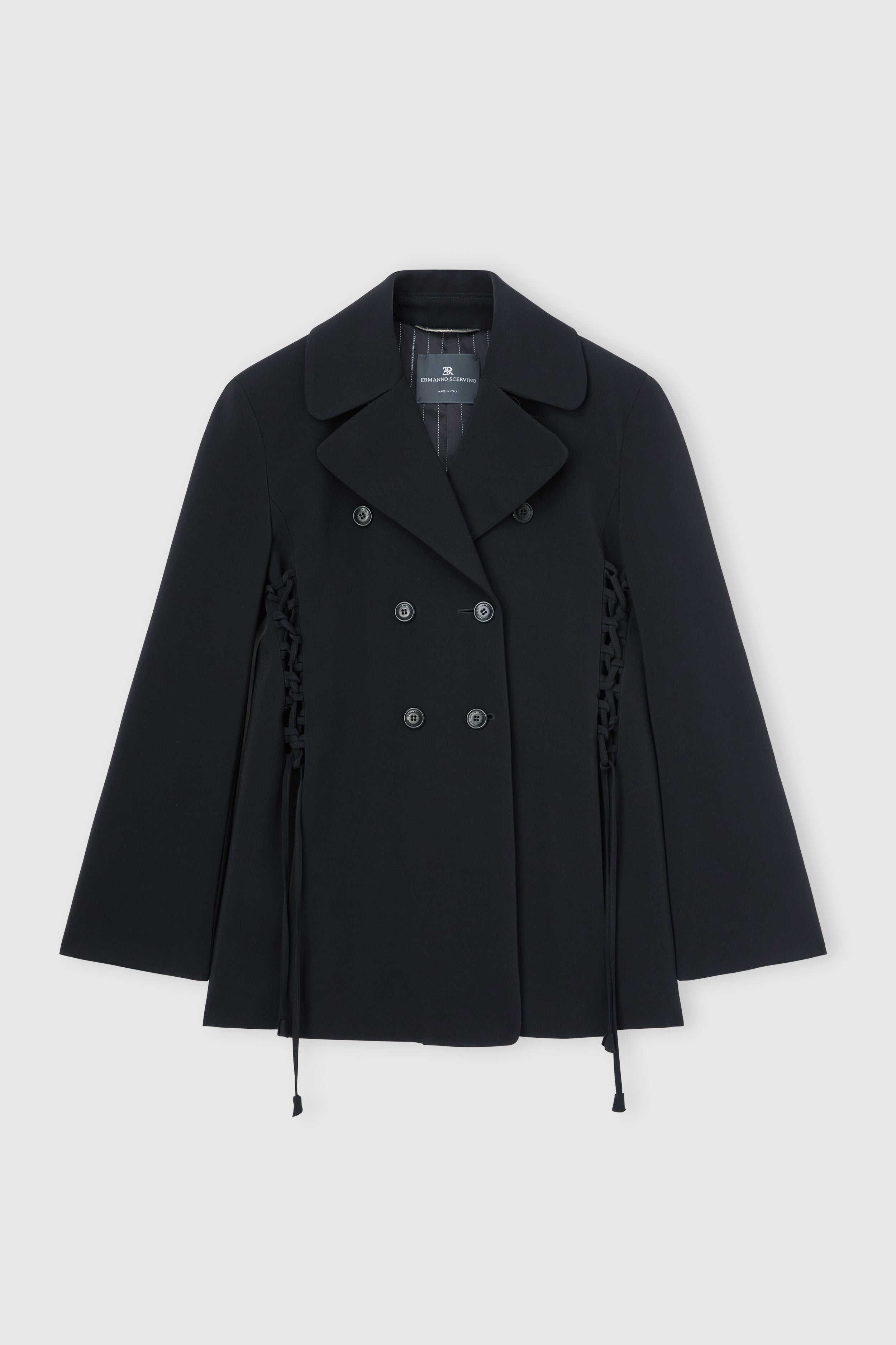 ✴︎ERMANNO SCEVINO✴︎中綿✴︎ロングジャケット✴︎コート✴︎ブラック✴︎ ERMANNO SCERVINO double-breasted coat Ermanno Ermanno Scervino
