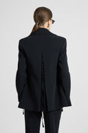 Double-breasted cadì viscose jacket with guepierre details