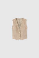 Classic tailored vest in technical georgette
