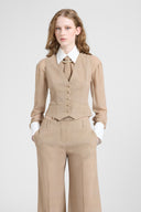 Classic tailored vest in technical georgette