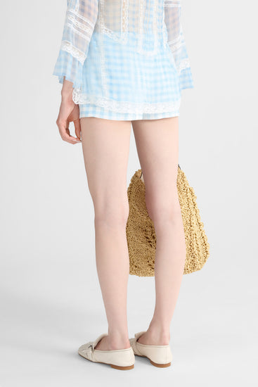 Vichy print marocain viscose shorts