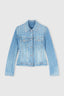 Bustier denim jacket in Vichy