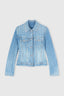Bustier denim jacket in Vichy
