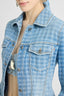Bustier denim jacket in Vichy