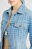Bustier denim jacket in Vichy