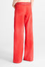 Red printed jeans-effect marocain palazzo trousers