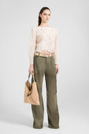 Cargo trousers in jeans-print marocain