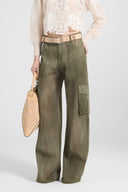 Cargo trousers in jeans-print marocain