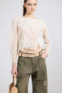 Cargo trousers in jeans-print marocain