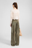 Cargo trousers in jeans-print marocain