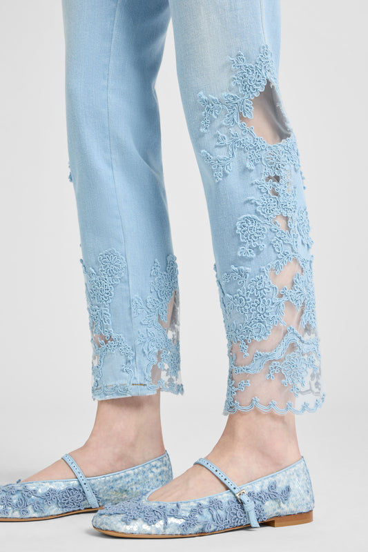 Ballerina ricamata con paillettes e pizzo