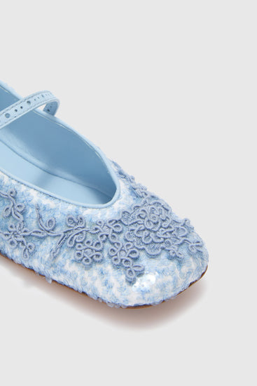 Embroidered ballerina with sequins and lace