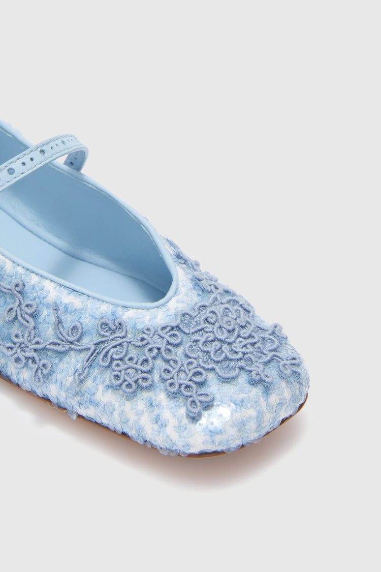 Embroidered ballerina with sequins and lace