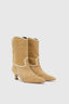Low boot in crosta with raffia embroidery