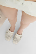 Fringed College loafer with daisy buckle