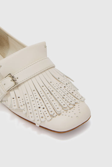 Fringed College loafer with daisy buckle