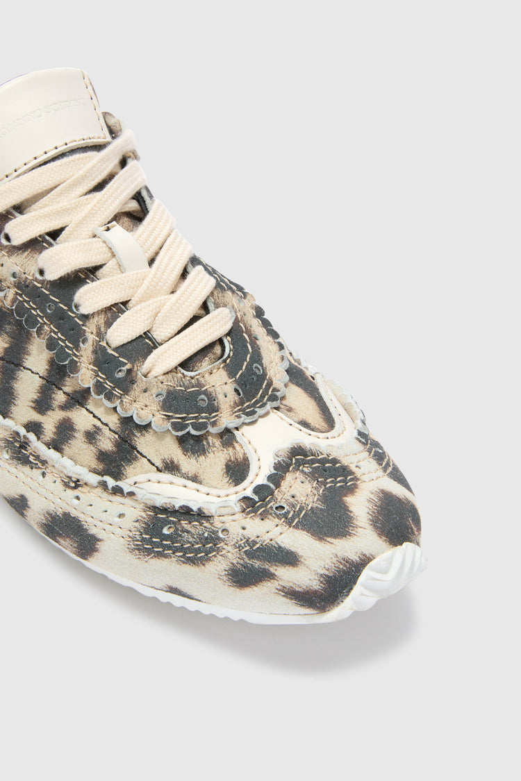 Sneakers Winner in camoscio stampa maculato naturale