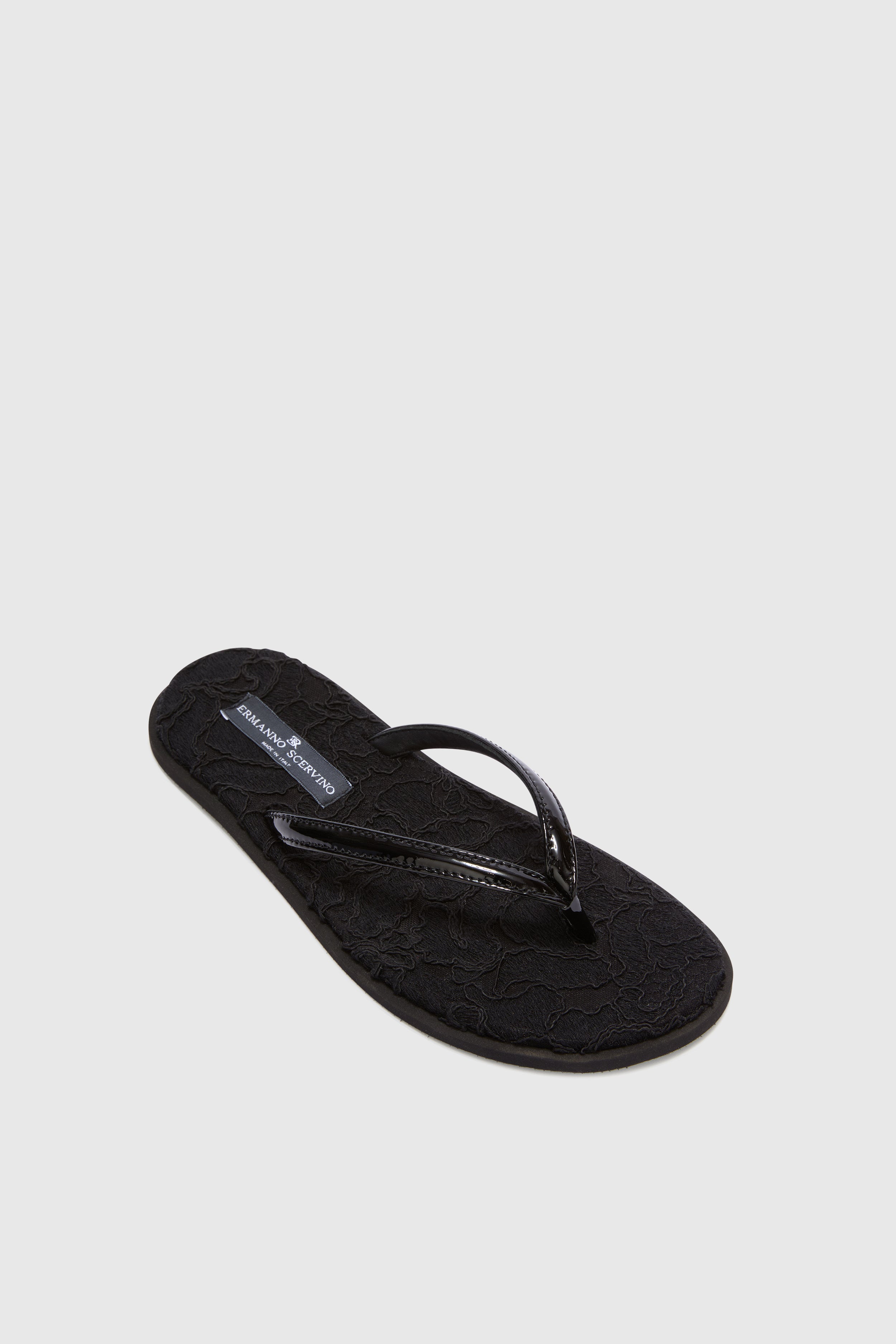 Black lace flip flop
