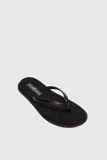 Tongs en dentelle noire