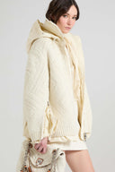 Oversized puffer jacket in textured technical fabric