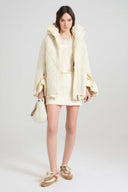 Oversized puffer jacket in textured technical fabric