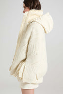 Oversized puffer jacket in textured technical fabric