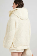 Oversized puffer jacket in textured technical fabric